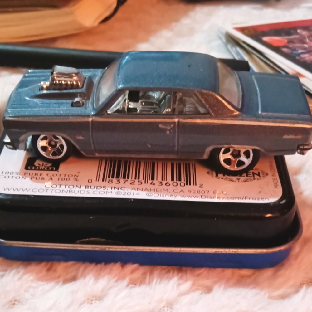 HotWheels '64 Chevelle - Light Blue/Grey - Scale approx 1:64 Die-cast Car